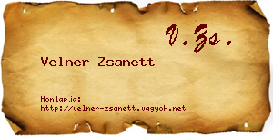 Velner Zsanett névjegykártya